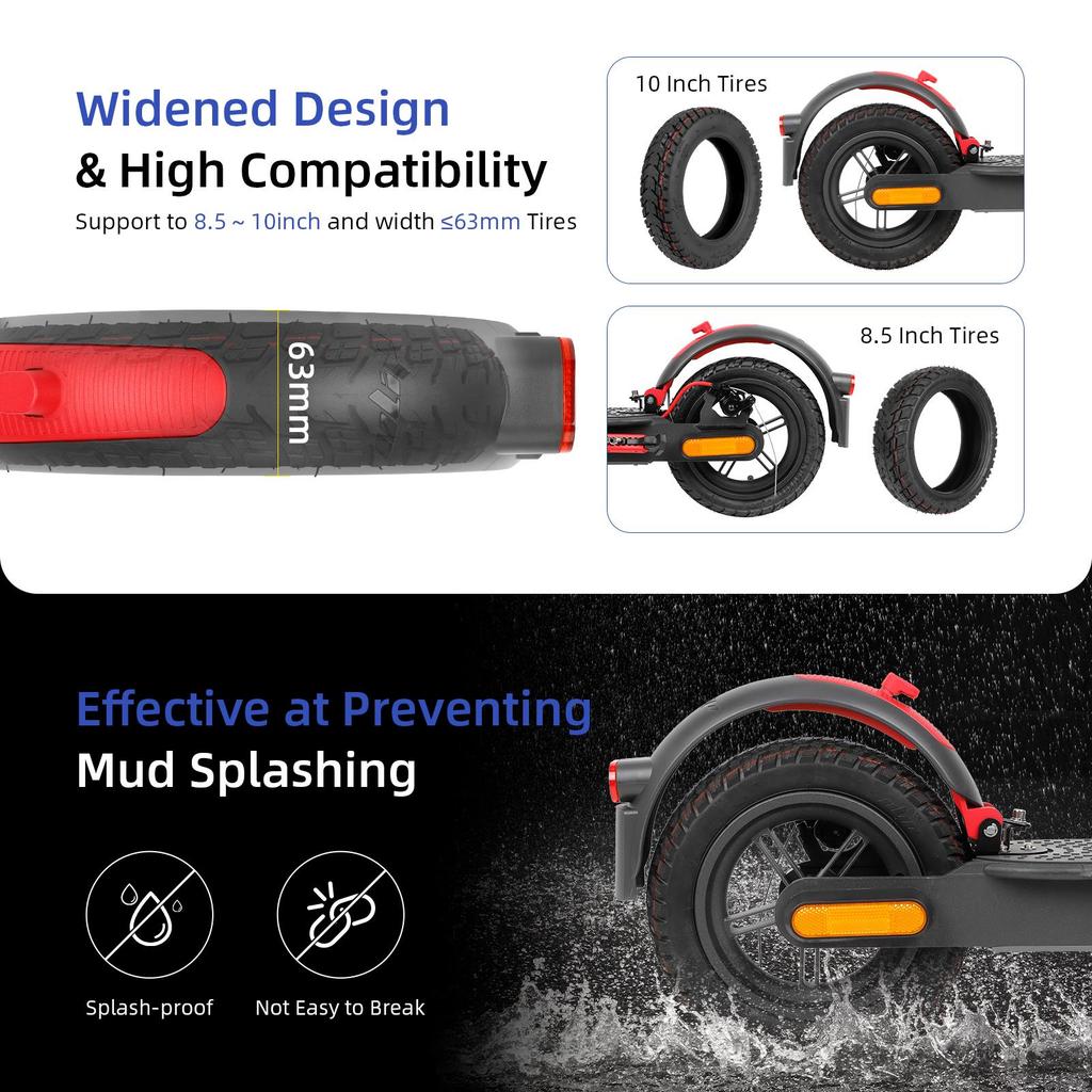 Серо-красное заднее крыло Ulip Superior с алюминием для самокатов Xiaomi