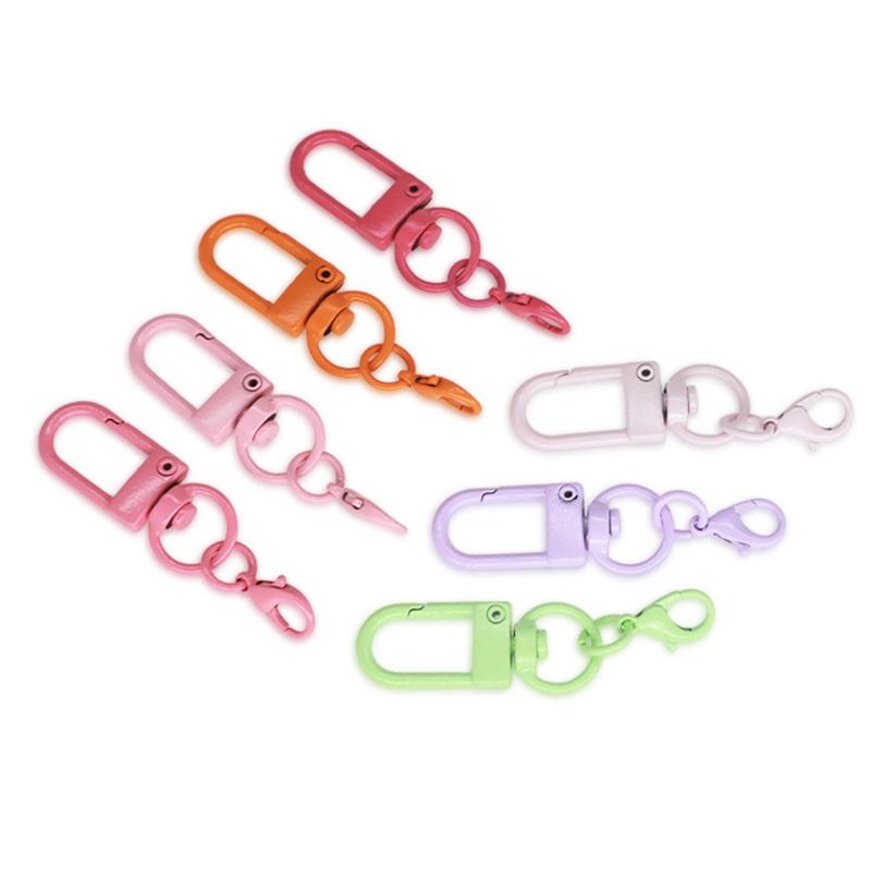 10 шт. цветной брелок-подвеска с карабинами Matel для самостоятельного изготовления ювелирных изделий, брелок для ключей, пряжка для собак, аксессуары