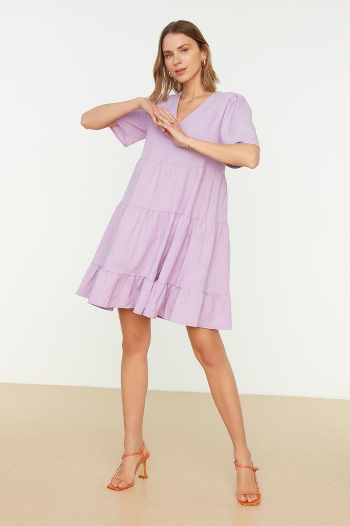 Women's Style Dress Emerald Green Wide Cut Mini Woven Dress