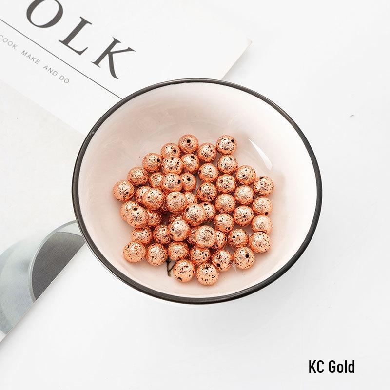 50 круглых бусин из вулканического камня для изготовления украшений своими руками, серег, браслетов, одежды, сумок и аксессуаров