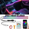 Цветная RGB-лента для атмосферной подсветки салона автомобиля с USB, акриловая светодиодная лента для интерьера автомобиля, неоновая декорация для приборной панели автомобиля