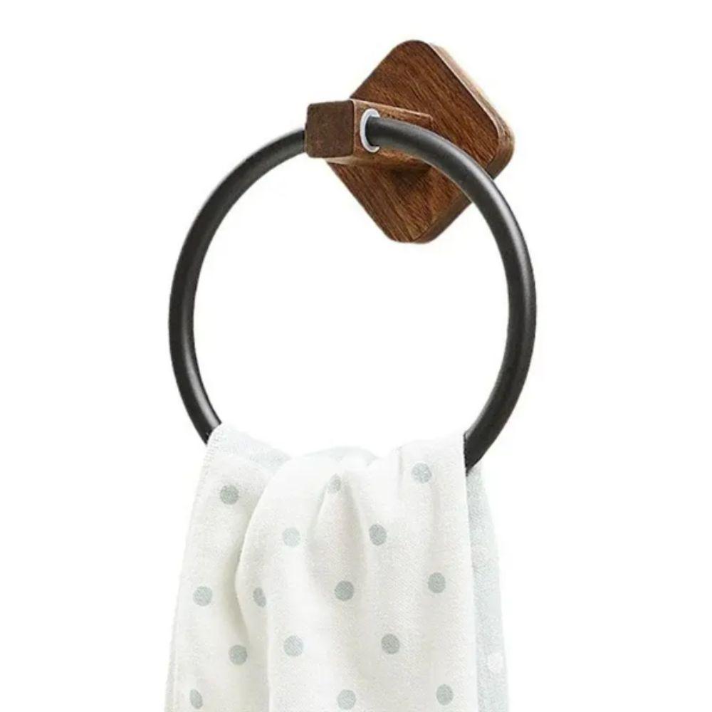 Round Design Towel Holder Rings Aluminium Material Wall Mounted Towel Holder Household Use