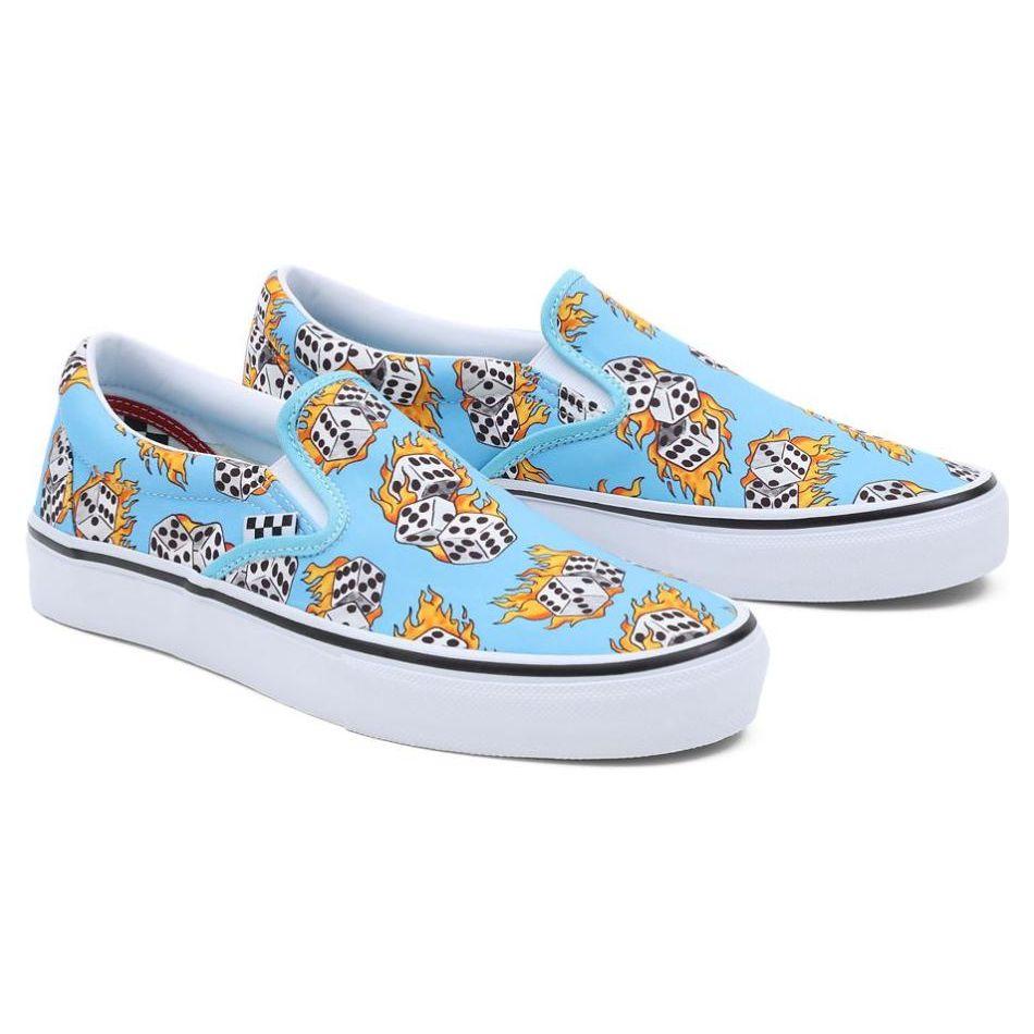 Vans Кроссовки унисекс Skate Slip-On Blue Flame Dice Synth-Blue VN0A5FCABM6