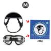 Pet Safety Helmet and Goggles Set with Breathable Lining Impacts Resistant Frame Travel Gear for Large Breeds Riding