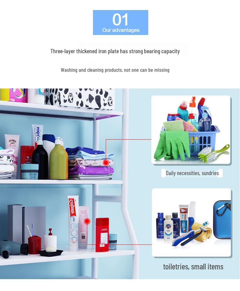 Напольная стойка для хранения в ванной: Органайзер для раковины, туалета и стиральной машины без сверления.
