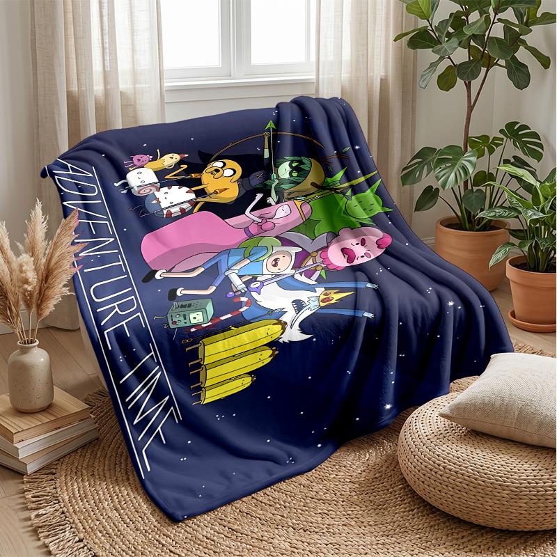 adventure time cartoon Theme blanket Soft Flannel Blanket Plush Throw Blanket Cozy Sofa Bed Blanket for Home Decor