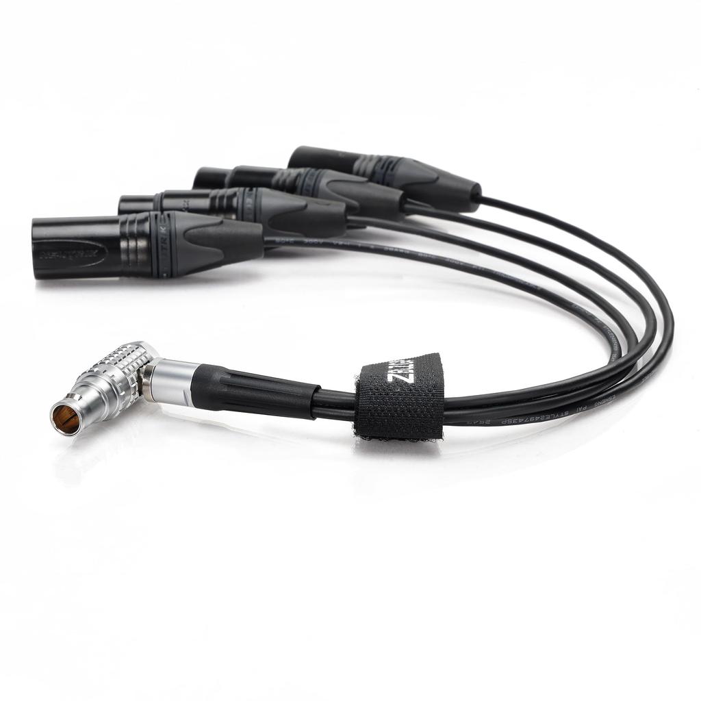 Аудиоразветвитель ZBLZGP Штекер на 4XLR для монитора-рекордера Atomos Shogun Inferno Кабель ввода/вывода, 10-контактный (Кабель с прямым углом)