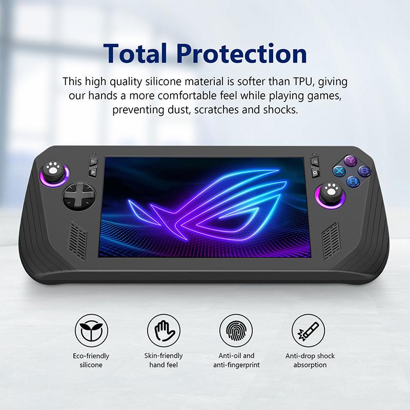 Для игровой консоли Asus Rog Ally X Силиконовый защитный чехол Ударопрочный защитный корпус Чехол-рукав Защитная пленка-кожух от царапин