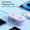 Дорожный удлинитель с USB-портами, удлинительный шнур 1,25 м и ручка для переноски, питание нескольких электронных устройств, компактная розетка для дома и офиса