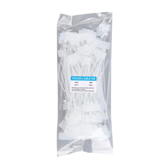 100 Pcs Nylon Marker Cable Zip Ties Self-Locking Zip Tags with Write On Cord Label for Electronics Network Ethernet Wire Organization