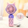 Мультяшный мини-ручной вентилятор с подсветкой, USB-зарядка, долговечный, портативный, дорожный, небольшой вращающийся вентилятор