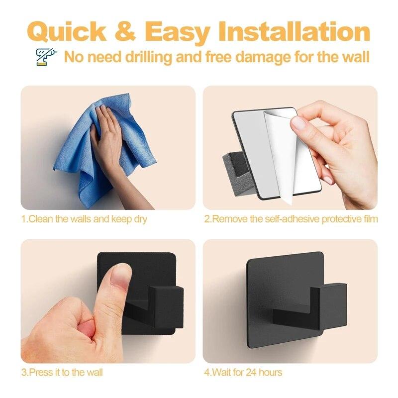 4 шт. самоклеящиеся настенные крючки для подвешивания ключей, вешалка для одежды, крючок для халата, вешалка для полотенец, аксессуары для ванной комнаты