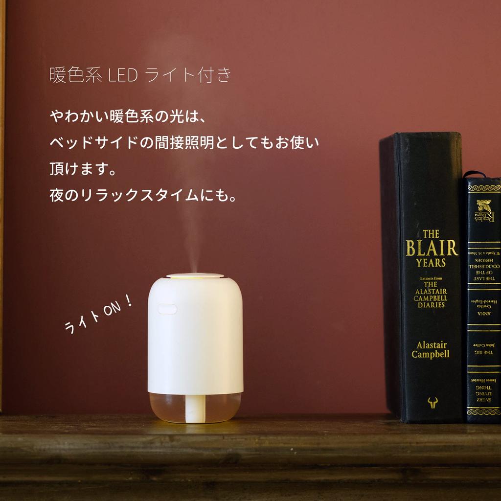 Портативный увлажнитель воздуха Белый Телеработа Легкий Простой Увлажнитель Бутылка Овальный Ультразвуковой Тип Настольный USB Перезаряжаемый Портативный Овальный Теплый Цвет