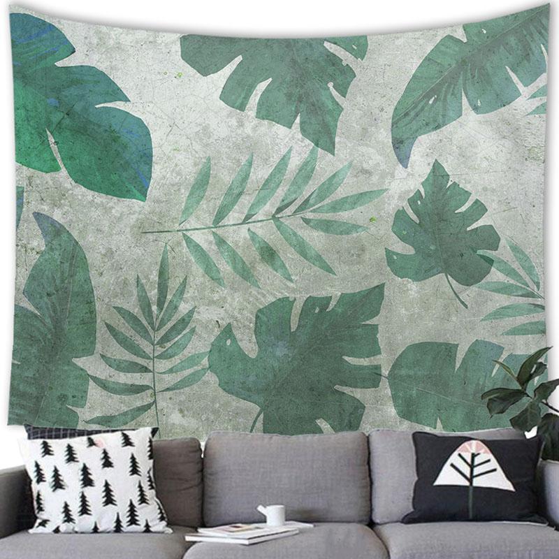 Тропическое растение, зеленый лист, гобелен, садовый фон, богемный большой тканевый настенный декор для дома, гостиной, комнаты