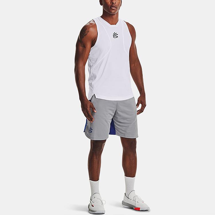 Under Armour Тренировочная дышащая баскетбольная майка Curry Performance, быстросохнущая, мужская, белая 1362587-100