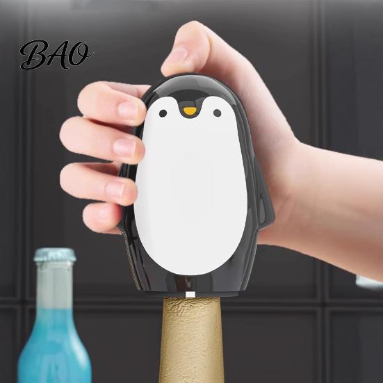 Barbecue Bottle Opener Magnetic Penguin Beer Opener, Funny Cap Remover with Wall Cute Mountable Design, Portable for Party Camping Glass Crown