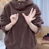 Осень-зима Новые модные толстовки с капюшоном с длинным рукавом Женская одежда Повседневная корейская универсальная теплая простая трендовая одежда Топы