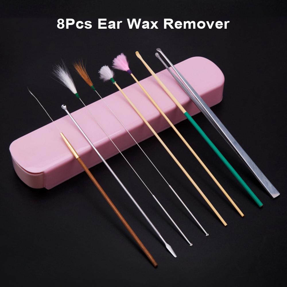 8PCS Ear Pick Set Ear Wax Remover Decompression Ear Massager Ear Pick Tools Ear Care Kit