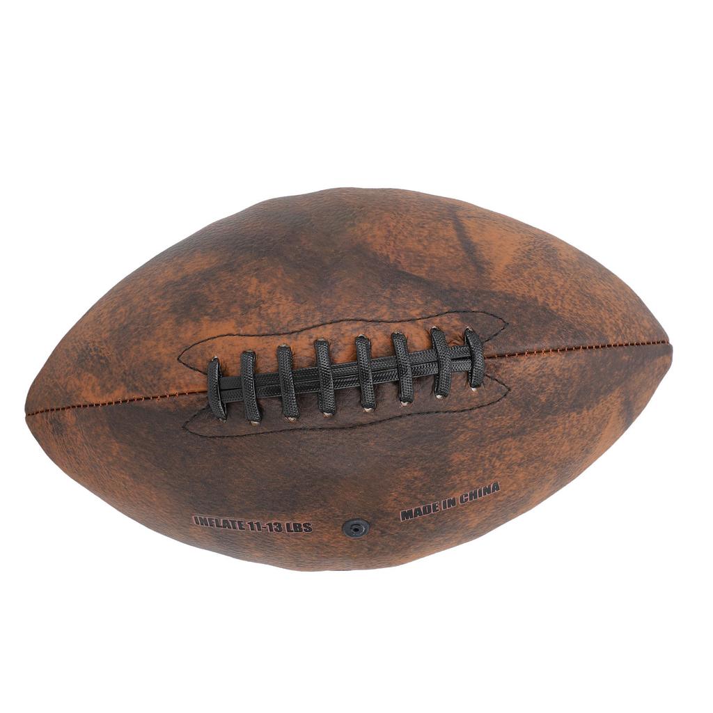 Training Football Size 9 Rugby Ball PU Comfortable Grip Vintage Design Durable Sports Football for Game Match