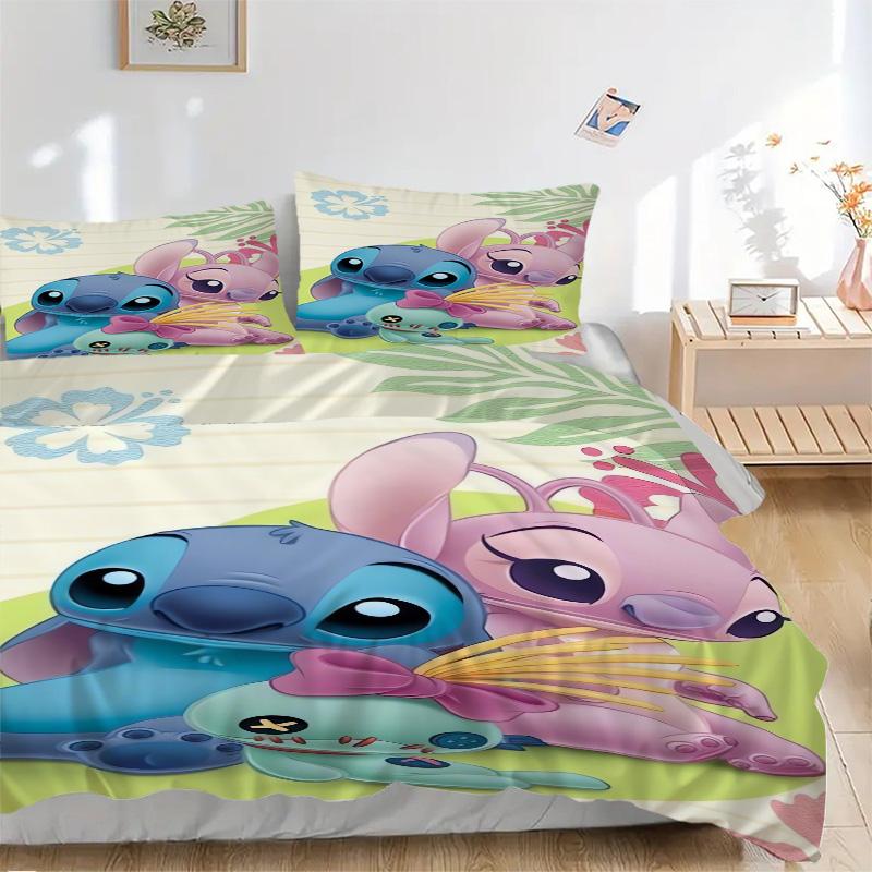 Lilo Stitch Adventure Print 3Pcs Bedding Setduvet Cover With 2 Bedropillowcase Home Birthday Gift