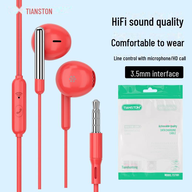 In-Ear Wired Earphones with Mic, 3.5mm, Compatible with Vivo, Huawei, Oppo, Apple