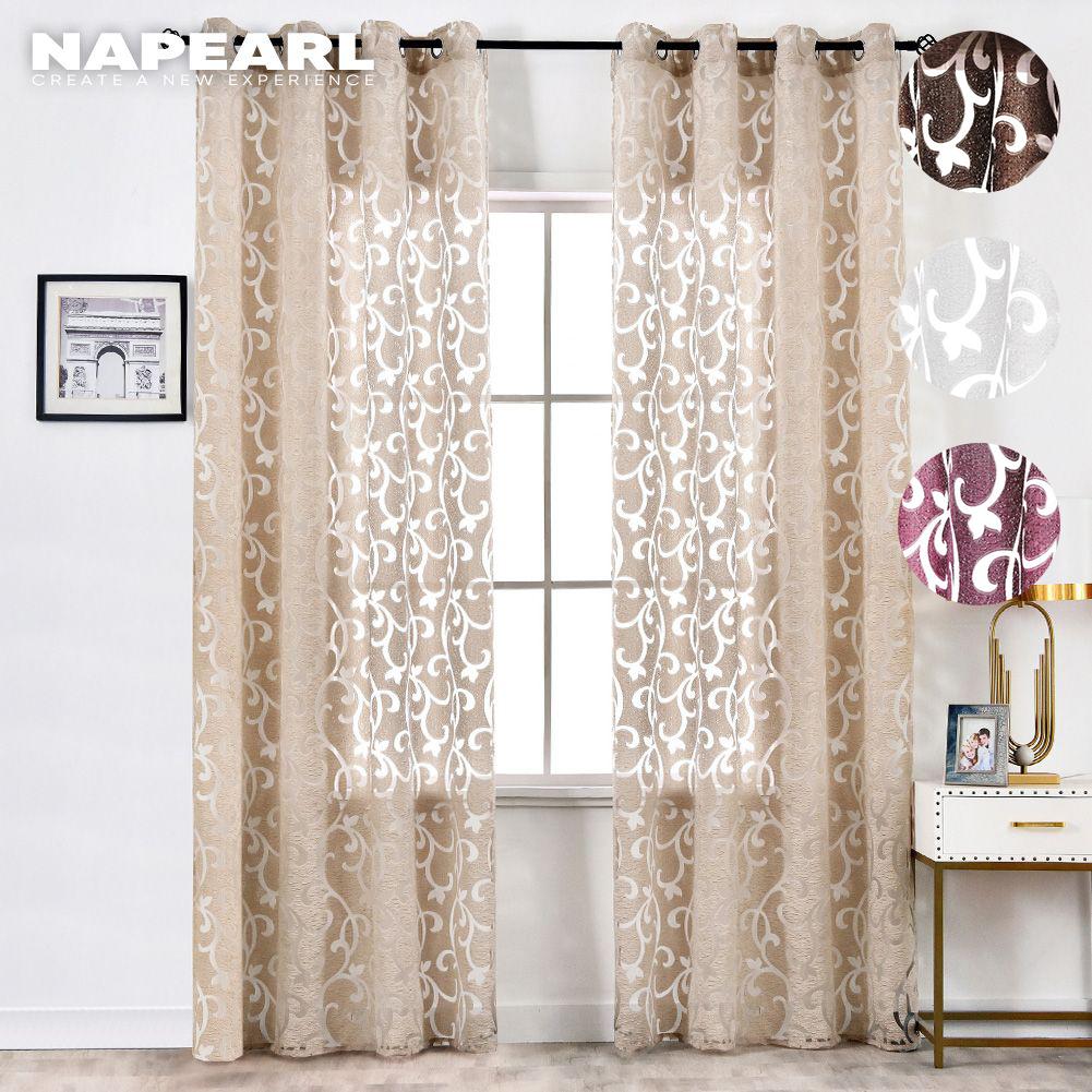 1 PC NAPEARL Modern Bedroom Sheer Curtain Fashion Living Home Window Curtain Jacquard Tulle Curtain