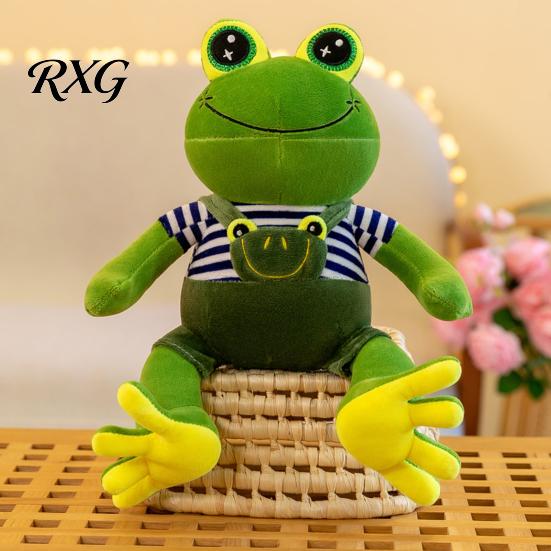 Kids Plush Toy Frog Prince Princess Toy, Cute Stuffed Animal with Striped Shirt/Skirt, Game Fans Gift Soft Pillow for Bedroom, Birthday Lovers