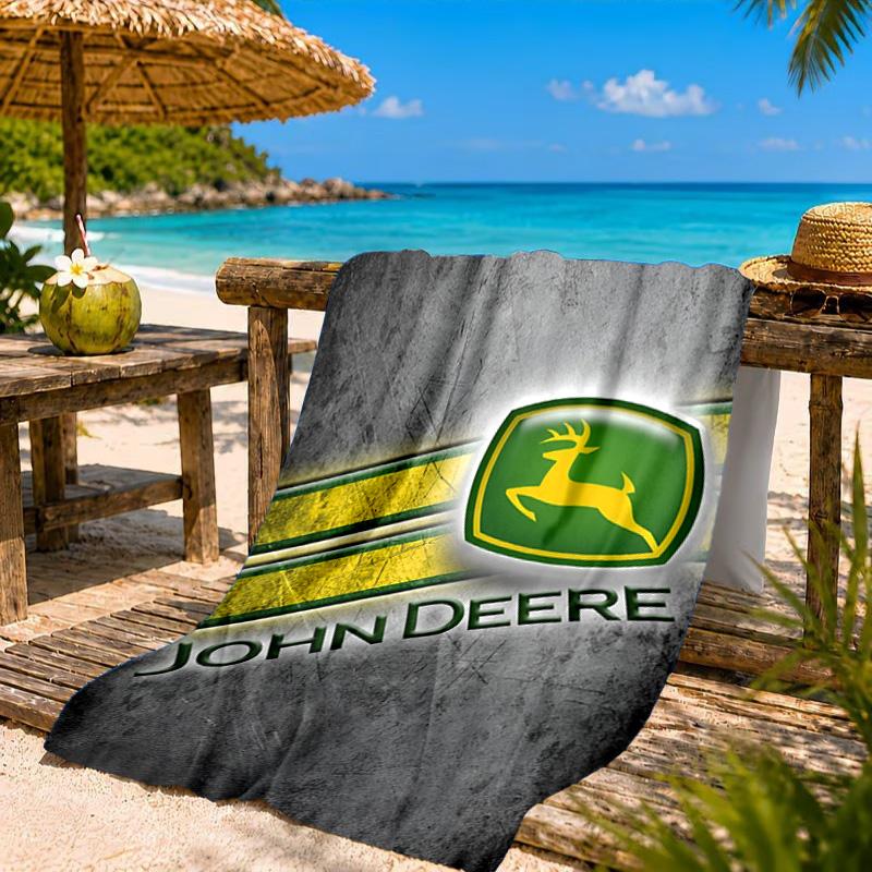 Пляжное полотенце John Deere, Быстросохнущее, Легко ухаживать, Подходит как для фитнеса, так и для пляжного отдыха, Спортивный незаменимый аксессуар