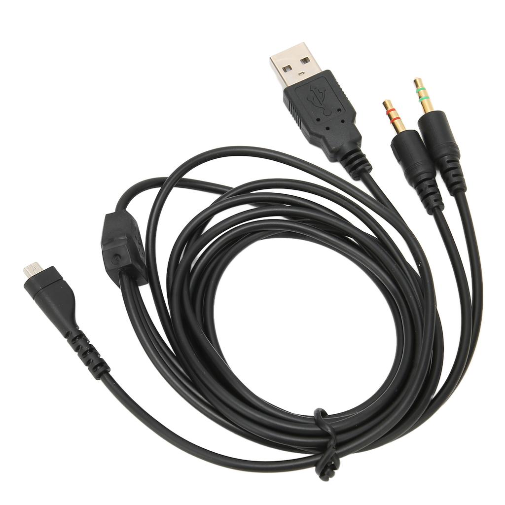 Headphone Audio Cable USB and 3.5mm Audio Jack Audio Cord with Lighting for SteelSeries Arctis