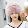 Winter Warm Women Cap Fox Fur and Rex Rebbit Fur Hat Good Elasticity