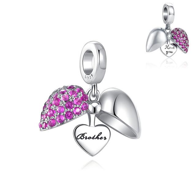 Новый европейский кулон с открытым сердцем, сестра, Diy из бисера, подходит, оригинальный модный браслет из стерлингового серебра 925 пробы для женщин, изготовление ювелирных изделий