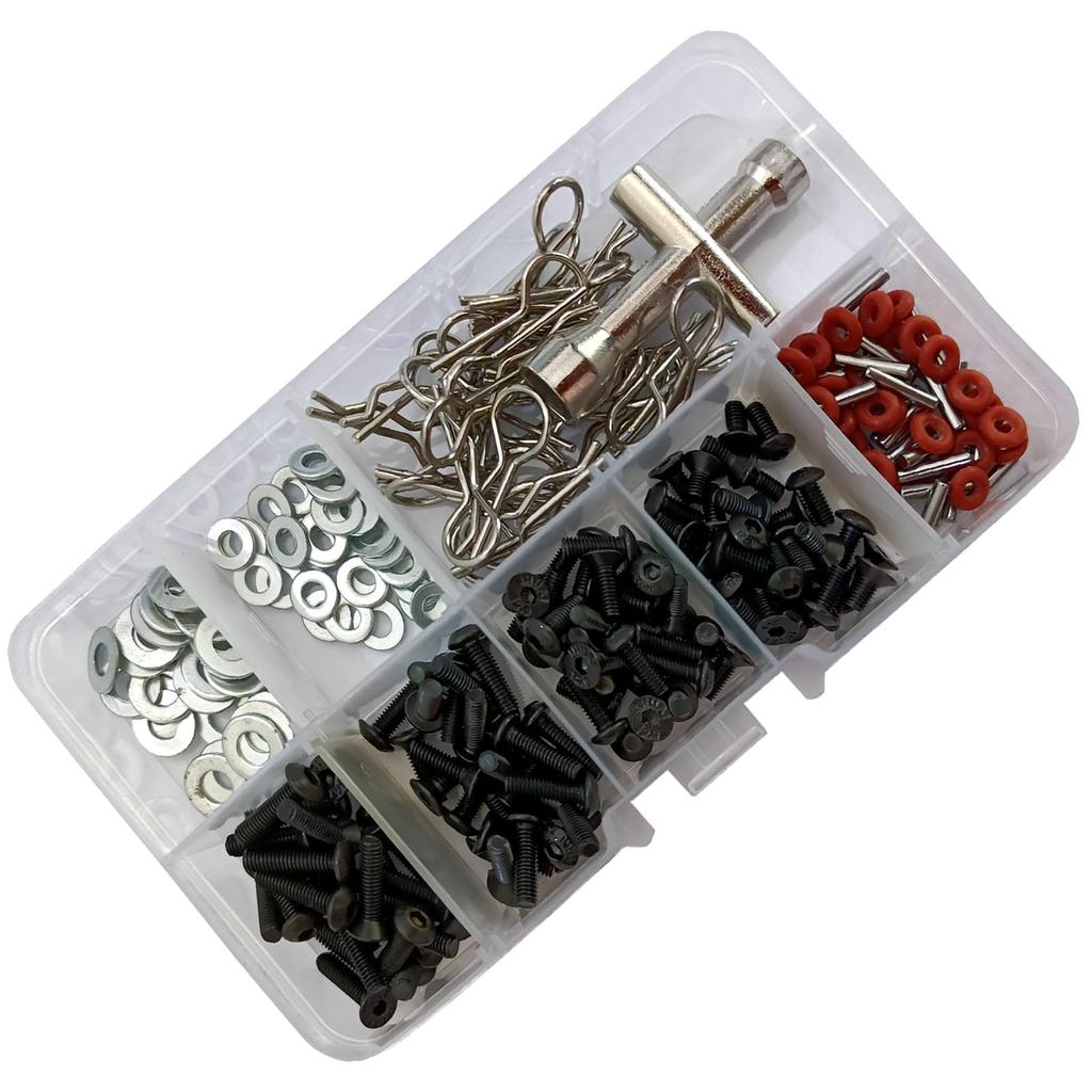 240 Pieces RC Radio Control Car Screw Kit Repair Tools Place Hardware Fasteners with Screw Counters for Scale RC Radio Control Model Car DIY Parts