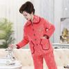 YUZHAOLIN Women's Thickened Coral Fleece Quilted Pajama Set