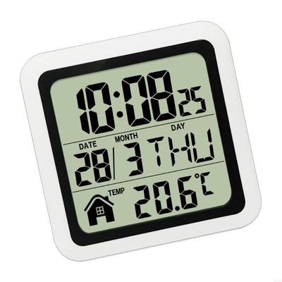 62KD Цифровые часы с большим экраном для ванной комнаты, душа, водонепроницаемые, с отображением температуры