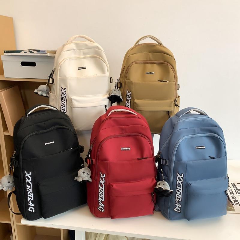Male Large Capacity Backpack Letter Female Junior Senior High School Student Schoolbag Outdoor Travel Bag