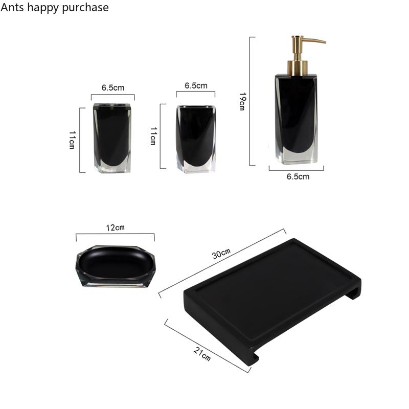 Набор из пяти предметов для ванной комнаты из смолы, набор для мытья посуды, принадлежности для ванной комнаты, бутылочка для лосьона, стаканчик для ополаскивателя полости рта, держатель для зубных щеток, мыльница, поднос для хранения
