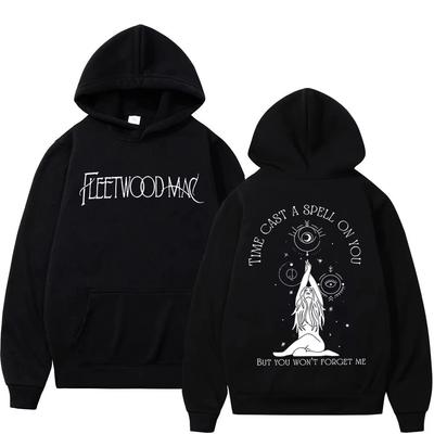 Худи с принтом тура Fleetwood Mac в стиле рок для мужчин и женщин, Харадзюку, винтажные худи с капюшоном, пуловеры оверсайз