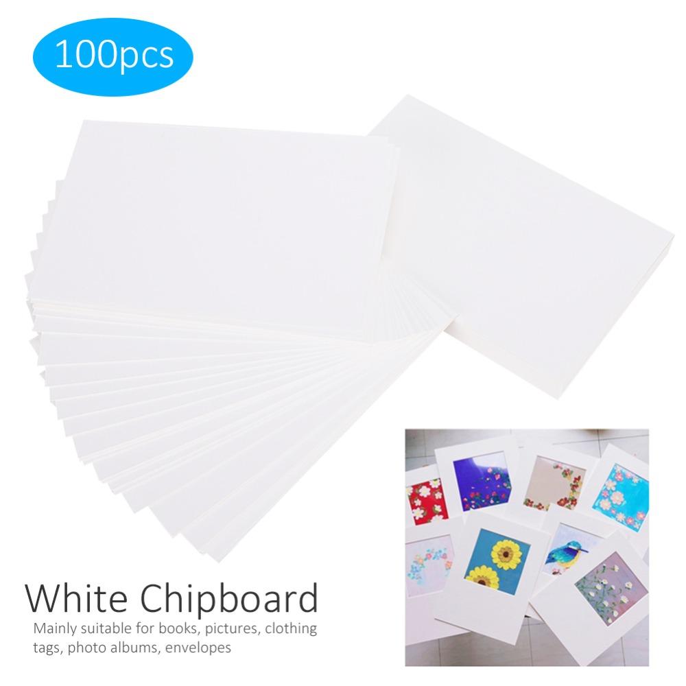 100pcs Paper Thick Chipboard Textured Tagboard White Cardstock Paper Crafts Project