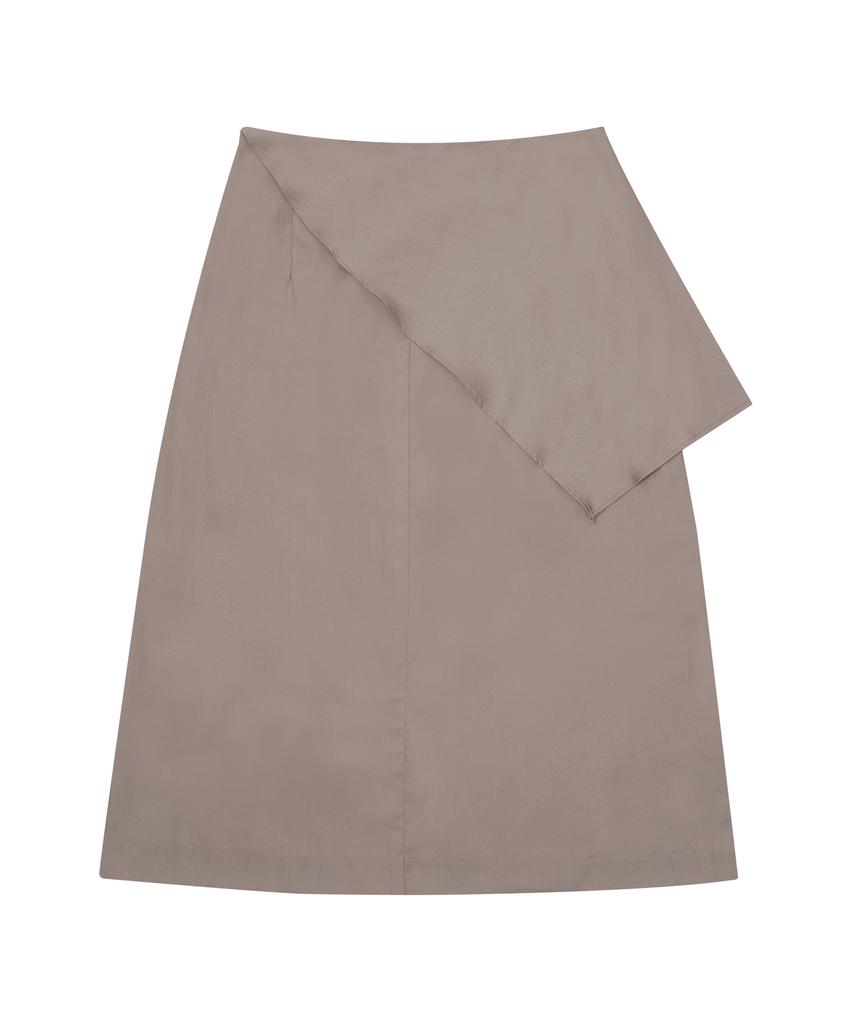 Hye Young Kim Cord Set Peplum Skirt-Taupe