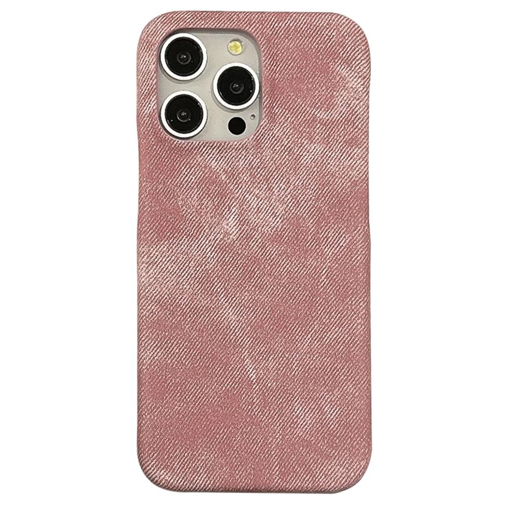 Чехол для iPhone 14 Pro Max Текстура джинсовой ткани ПУ кожа+ПЭТ задняя крышка
