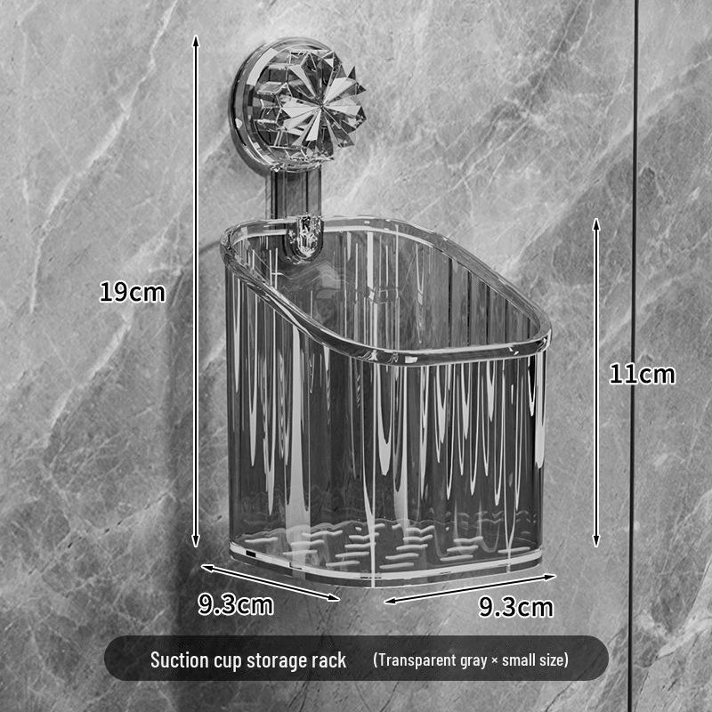 Elegant Suction Cup Bathroom Organizer: No-Drill Toothbrush & Toothpaste Holder