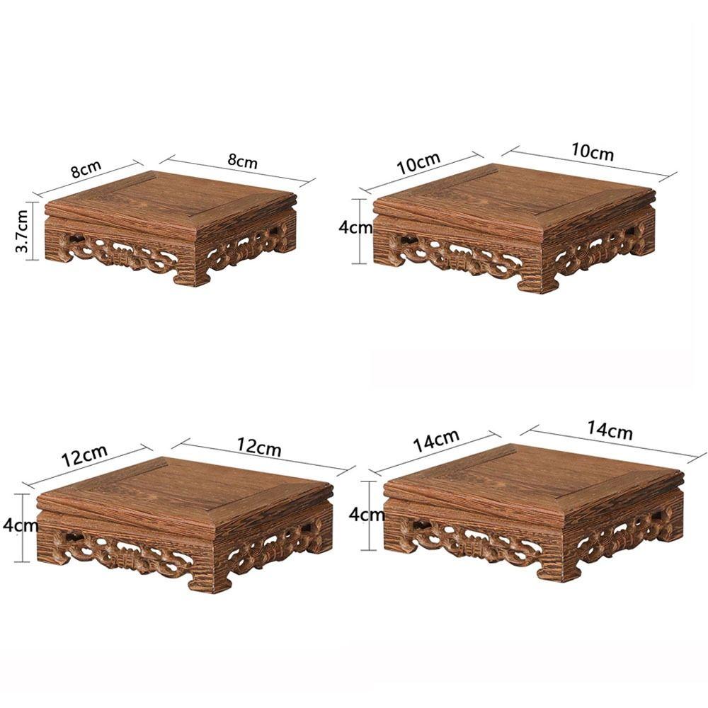 Wooden Plant Stand Pot Trays Potted Plant Base Garden Footrest Wooden Support  Incense Burner