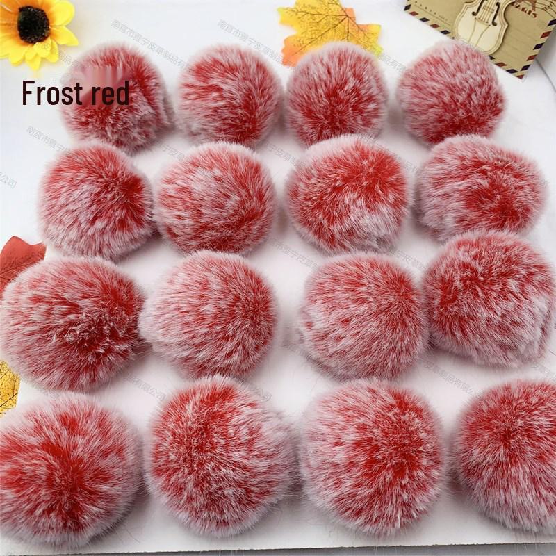 Цветной 5 см искусственный меховой шарик из кролика Рекс для украшения украшений, одежды и обуви, шляп