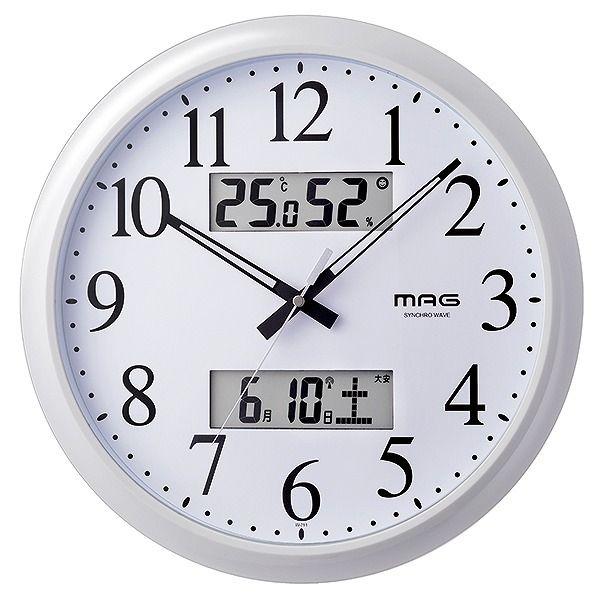 Noah Seimitsu Double Link MAG Radio-Controlled Wall Clock Thermo-Hygrometer W-711 WH