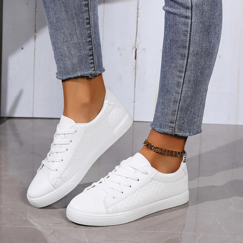 Fashion Little White Shoes for Women New Spring Version Lace-up Casual Shos Ladies Comfort Non-slip Flats Woman Sneakers Zapatillas