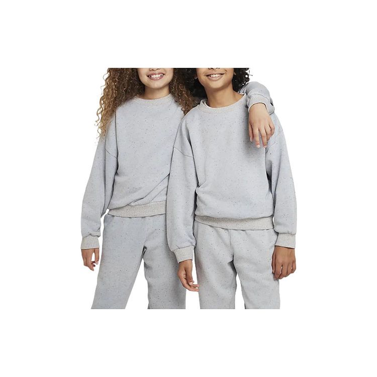 Nike FW22 Kids Back Letter Logo Printed Crewneck Sweatshirt Kids Sweatshirt Gray DQ9002-472