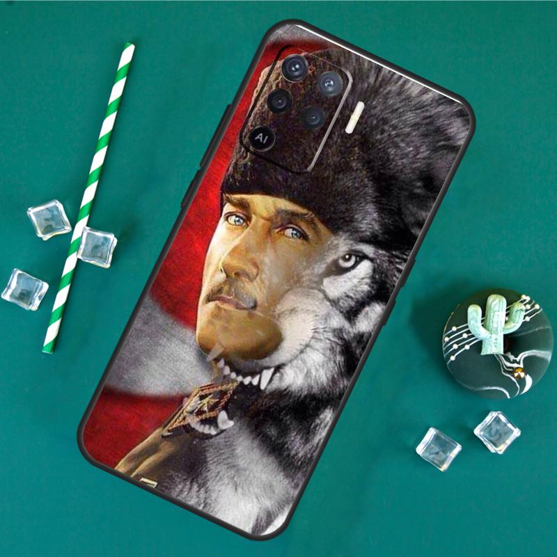 Турция Волк Мустафа Кемаль Ататюрк Чехол Для Oppo A17 A15 A40 A60 A80 A16 A76 A96 A18 A38 A58 A78 A98 A91 A57 A74 A94 A54S Обложка