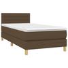 Кровать с пружинным блоком и матрасом Темно-коричневая 80 x 200 см Ткань