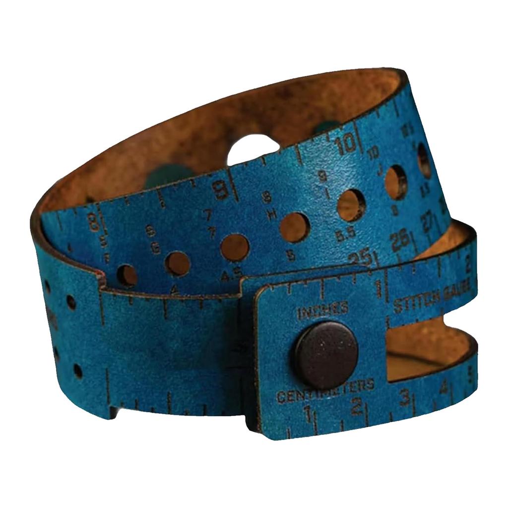 7 in 1 Leather Measuring Tool DIY Crafters Multi-Wrap 48cm Crochet Hole Measuring Ruler Protable Storage Leather Accessories