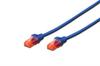 Patchcord DIGITUS UTP cat. 6 1m PVC blue